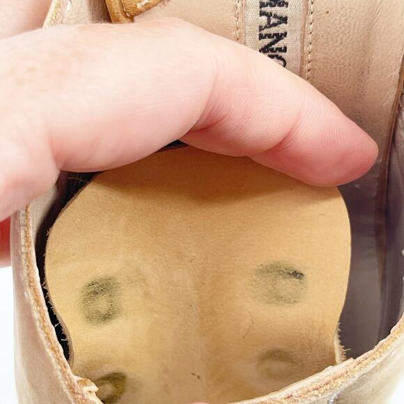 Manolo Blahnik Retro y2k Tan Oklamod Timberland Lace Up Pointed Toe Mule IT 36.5 - Picture 14 of 14